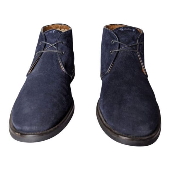 AQUATALIA Carlos Navy Blue Suede Lace-Up Chukka Boot Size 10.5M - Picture 4 of 9